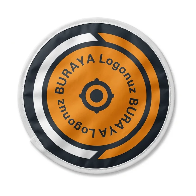 Logolu Halka (Turuncu) yuvarlak yelpaze tasarımı