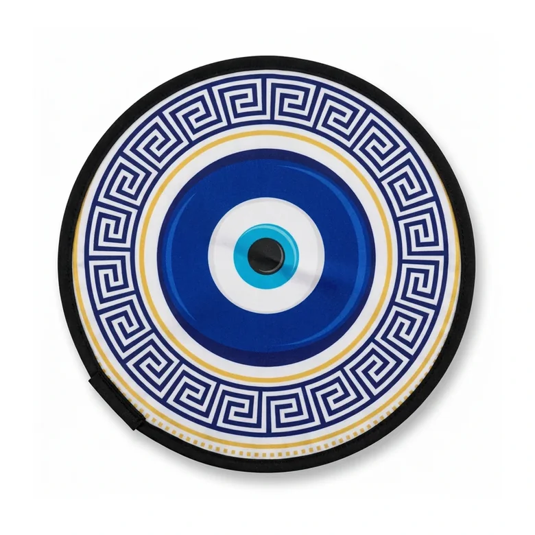 Nazar & Meander yuvarlak yelpaze tasarımı